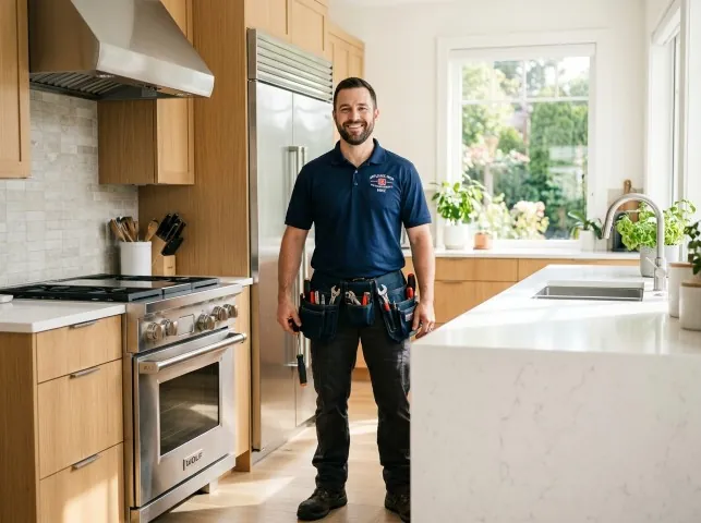 Appliance Repair Hero technician in a Banks, OR kitchen after an appliance repair